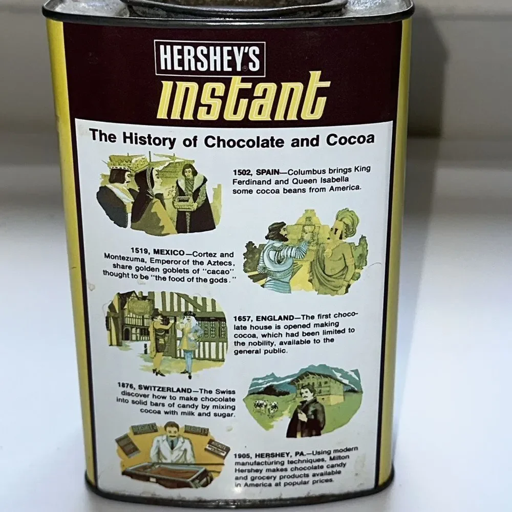 Vintage 70s Hershey's Instant Chocolate Drink Mix Tin - Picture 5 of 9
